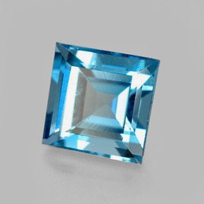 Topazio naturale blu da 2,02 ct, quadrato, VVS-VS