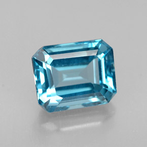 Topazio naturale blu da 1,94 ct, taglio smeraldo, VVS