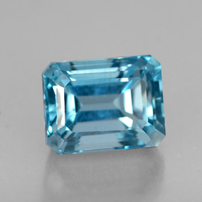 Topazio naturale blu da 2,62 ct, taglio smeraldo, VVS