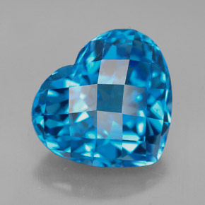 Topazio naturale blu da 8,01 ct, a forma di cuore, VVS