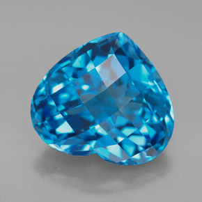 Topazio naturale blu da 8,01 ct, a forma di cuore, VVS