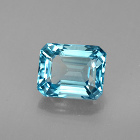 Topazio naturale blu da 2,01 ct, taglio smeraldo, VVS