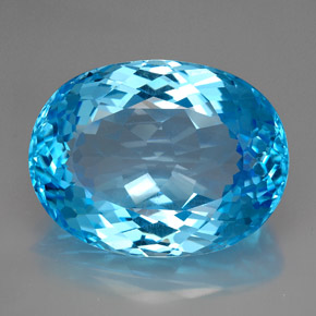 Topazio naturale blu da 165,50 ct, taglio ovale, IF