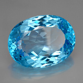 Topazio naturale blu da 165,50 ct, taglio ovale, IF