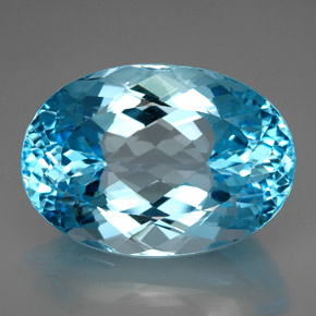 Topazio naturale blu da 230,00 ct, taglio ovale, VVS