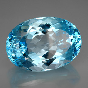 Topazio naturale blu da 230,00 ct, taglio ovale, VVS