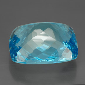 Topazio naturale blu da 206,00 ct, taglio a cuscino, IF