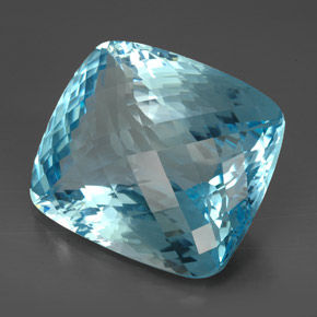 Topazio naturale blu da 185,00 ct, taglio a cuscino, IF