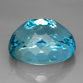 Topazio naturale blu da 164,50 ct, taglio ovale, VVS