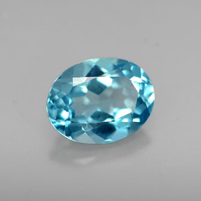 Topazio naturale blu da 1,81 ct, taglio ovale, VVS-VS