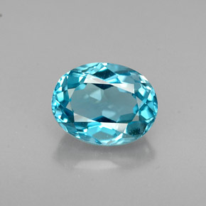 Topazio naturale blu da 1,81 ct, taglio ovale, VVS-VS