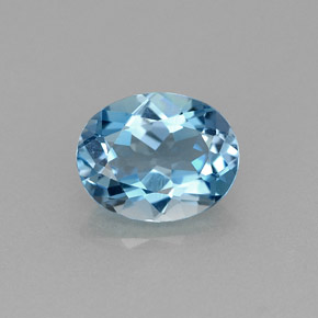 Topazio naturale blu da 1,91 ct, taglio ovale, VVS