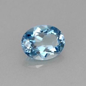 Topazio naturale blu da 1,91 ct, taglio ovale, VVS