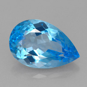 Topazio naturale blu da 5,28 ct, taglio a pera, VVS-VS
