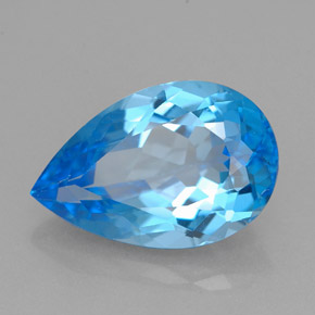 Topazio naturale blu da 5,28 ct, taglio a pera, VVS-VS