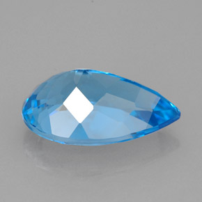 Topazio naturale blu da 5,28 ct, taglio a pera, VVS-VS