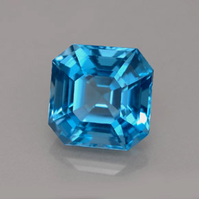 Topazio naturale blu da 5,30 ct, taglio smeraldo, VVS-VS