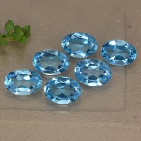Topazio naturale blu da 5,19 ct, taglio ovale, VVS-VS