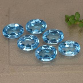 Topazio naturale blu da 5,19 ct, taglio ovale, VVS-VS