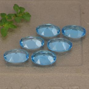 Topazio naturale blu da 5,19 ct, taglio ovale, VVS-VS
