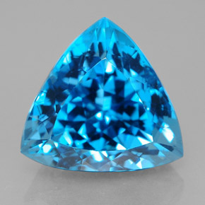 Topazio naturale blu da 9,40 ct, trillion, VVS
