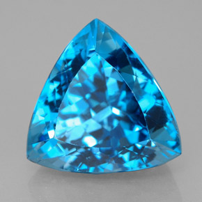 Topazio naturale blu da 9,40 ct, trillion, VVS