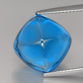 Topazio naturale blu da 16,56 ct, taglio a cuscino, trasparente