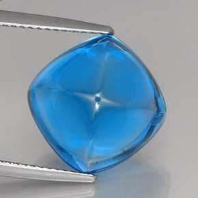 Topazio naturale blu da 16,56 ct, taglio a cuscino, trasparente