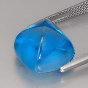 Topazio naturale blu da 16,56 ct, taglio a cuscino, trasparente
