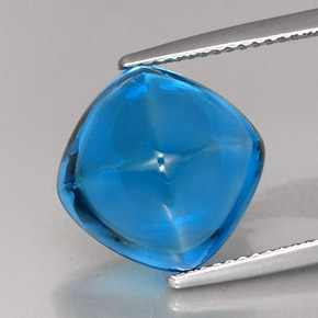 Topazio naturale blu da 12,96 ct, taglio a cuscino, trasparente