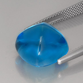Topazio naturale blu da 12,96 ct, taglio a cuscino, trasparente
