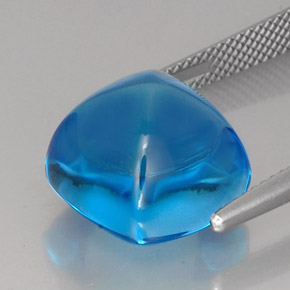 Topazio naturale blu da 18,82 ct, taglio a cuscino, trasparente