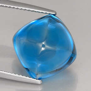 Topazio naturale blu da 18,82 ct, taglio a cuscino, trasparente