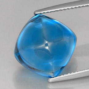 Topazio naturale blu da 18,82 ct, taglio a cuscino, trasparente