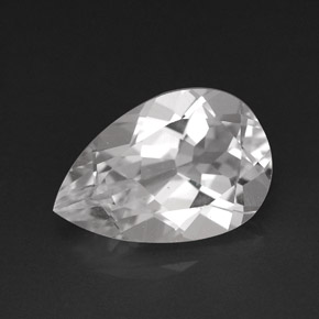 Topazio naturale bianco da 3,63 ct, taglio a pera, VVS-VS