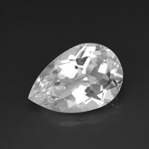 Topazio naturale bianco da 3,65 ct, taglio a pera, VVS-VS