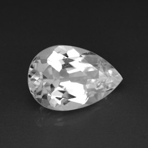 Topazio naturale bianco da 3,65 ct, taglio a pera, VVS-VS