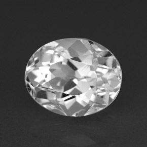 Topazio naturale bianco da 4,39 ct, taglio ovale, VVS-VS