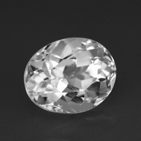 Topazio naturale bianco da 4,39 ct, taglio ovale, VVS-VS