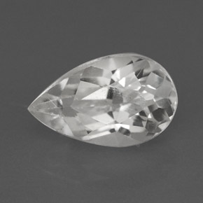 Topazio naturale bianco da 2,36 ct, taglio a pera, VVS-VS
