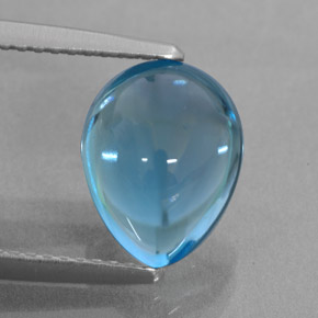 Topazio naturale blu da 3,59 ct, taglio a pera, trasparente