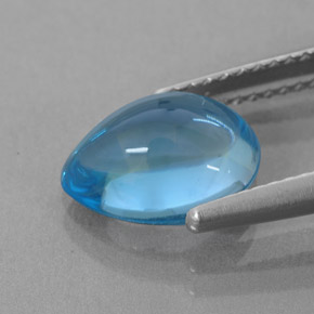 Topazio naturale blu da 3,59 ct, taglio a pera, trasparente