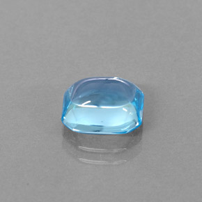 Topazio naturale blu da 3,46 ct, taglio smeraldo, trasparente