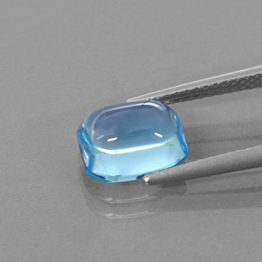 Topazio naturale blu da 3,46 ct, taglio smeraldo, trasparente