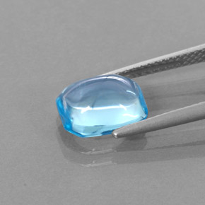Topazio naturale blu da 3,43 ct, taglio smeraldo, trasparente