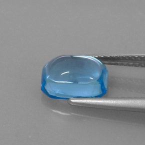 Topazio naturale blu da 3,19 ct, taglio smeraldo, trasparente