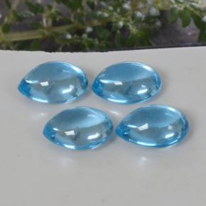 Topazio naturale blu da 12,58 ct, taglio a pera, trasparente