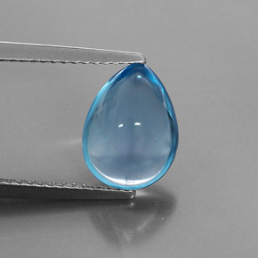 Topazio naturale blu da 3,29 ct, taglio a pera, trasparente