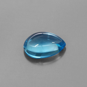 Topazio naturale blu da 3,29 ct, taglio a pera, trasparente