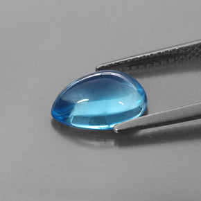 Topazio naturale blu da 3,29 ct, taglio a pera, trasparente
